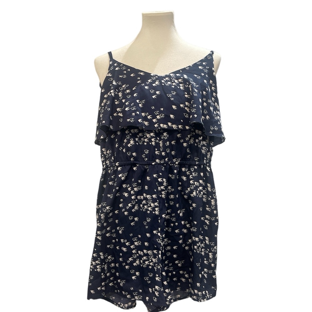 Bar III - Adjustable Spaghetti Strap - Romper - Blue - XL